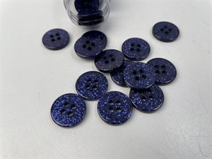 Glimmer knap - marine med glimmer, 15 mm